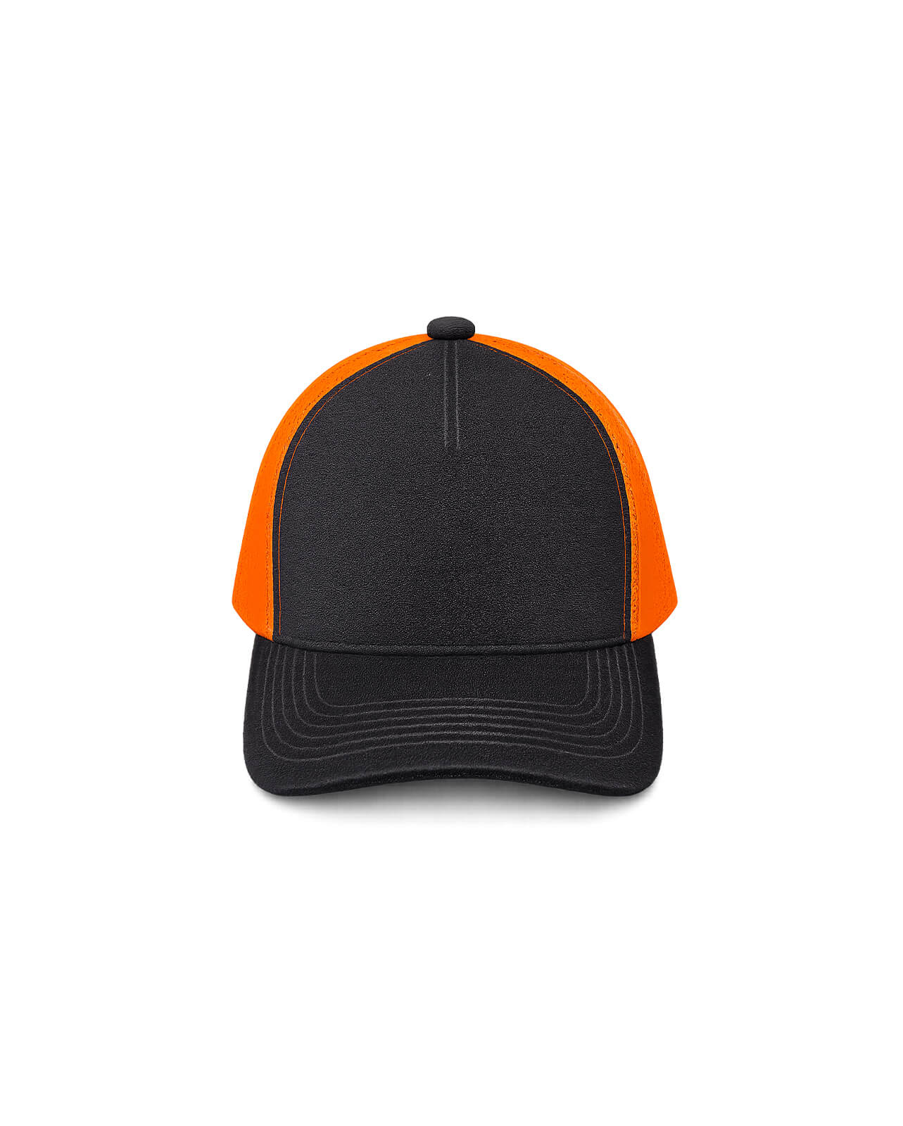 Trucker Cap | Black & Orange Adjustable Mesh Cap for Custom Patches