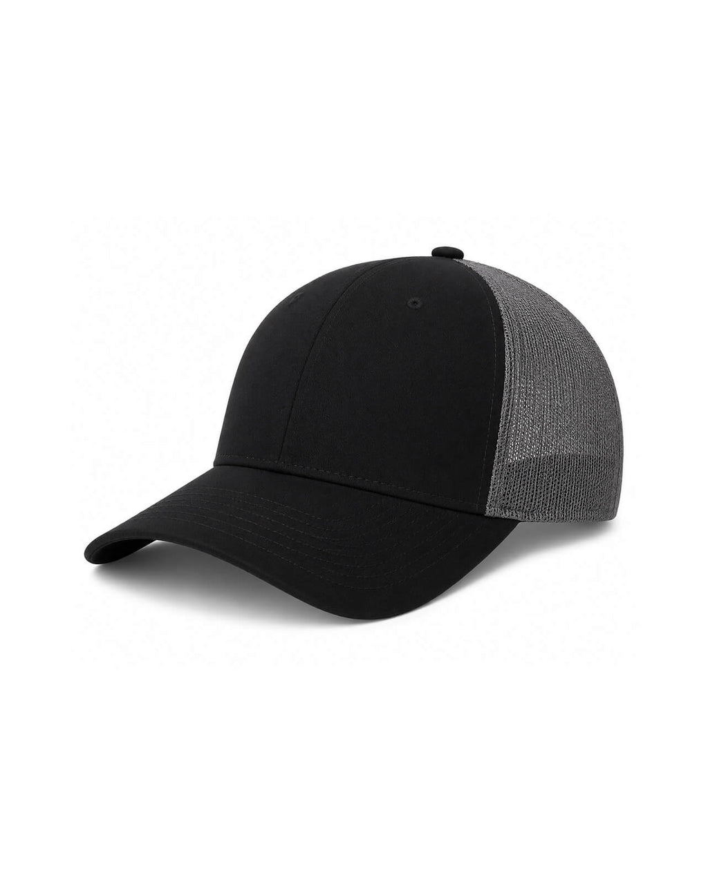 Trucker Cap | Black & Dark Grey Adjustable Mesh Cap for Custom Patches