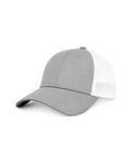 Trucker Cap | White & Grey Adjustable Mesh Cap for Custom Patches
